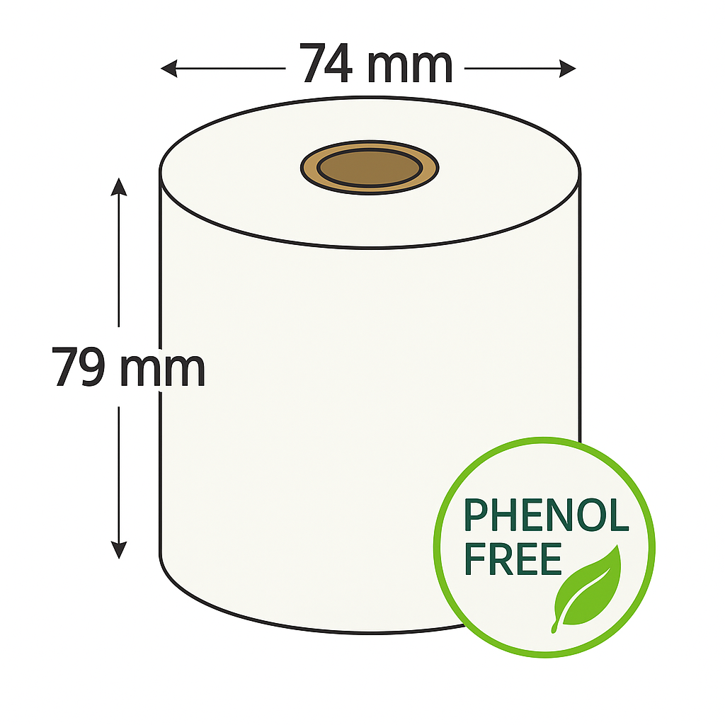 79mm x 74mm Thermal Till Roll (5 Pack)