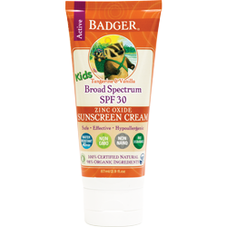 Badger Kids SPF30 Sunscreen, 100% Certified Natural, 98% Organic, Tangerine & Vanilla 87ML